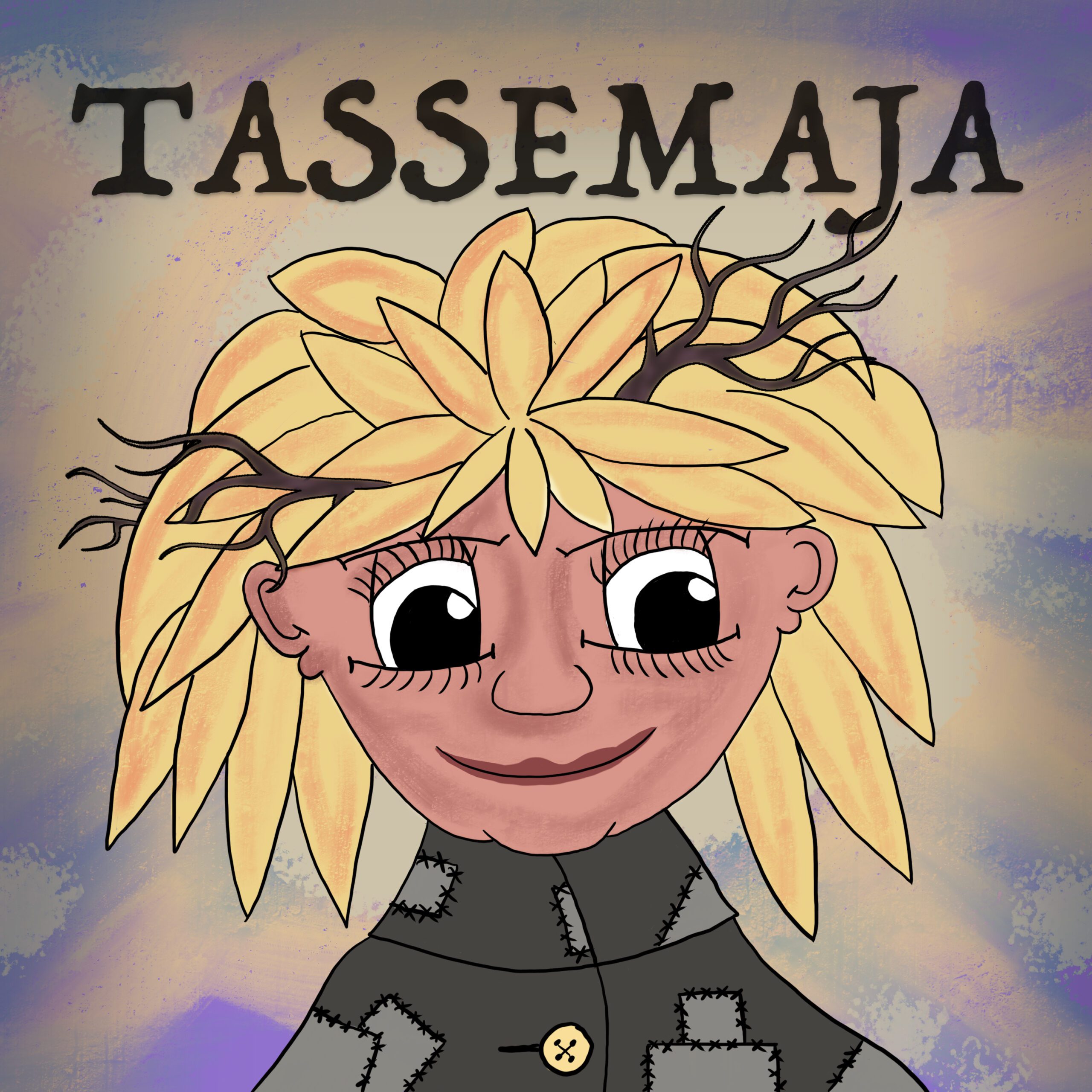 Tasse-Maja är huvudperson i sagan och hon är ett ungt troll med grenar i håret och lappade kläder